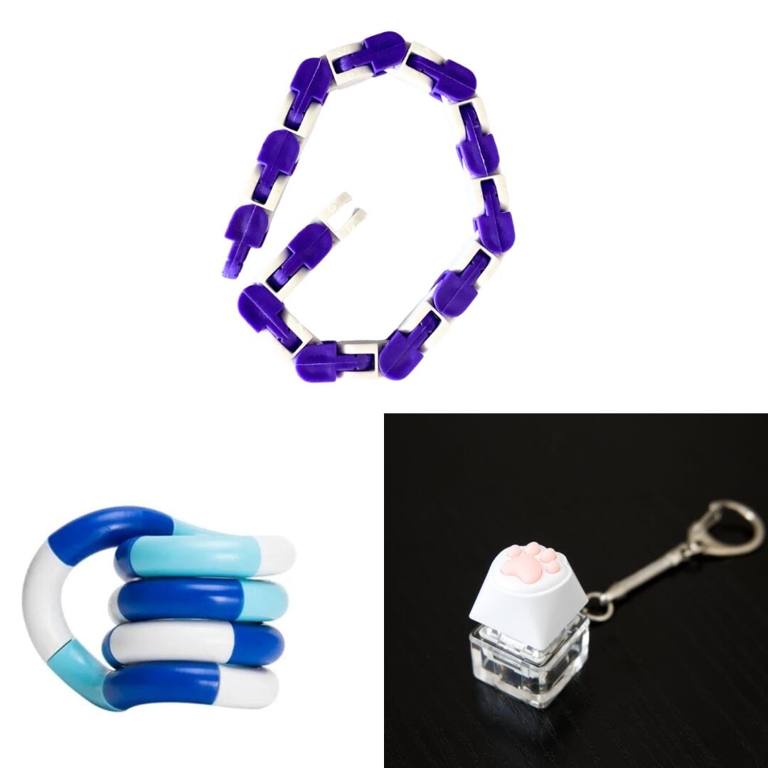 3 Fidget Toys Bundle (choose your colors) The Autistic Innovator Purple & White Blue white deep blue 