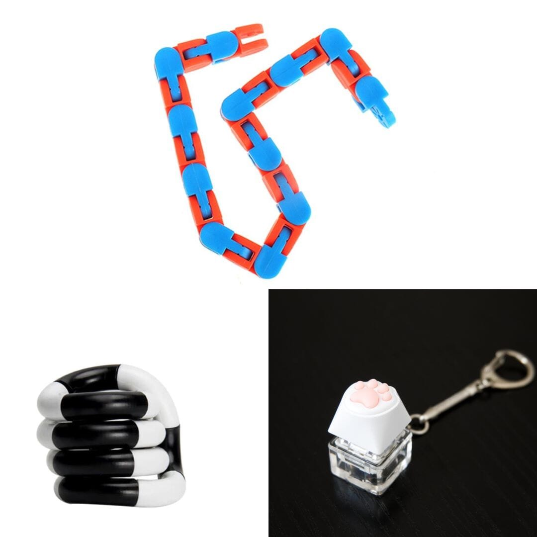 3 Fidget Toys Bundle (choose your colors) The Autistic Innovator Blue & Orange Black and white 