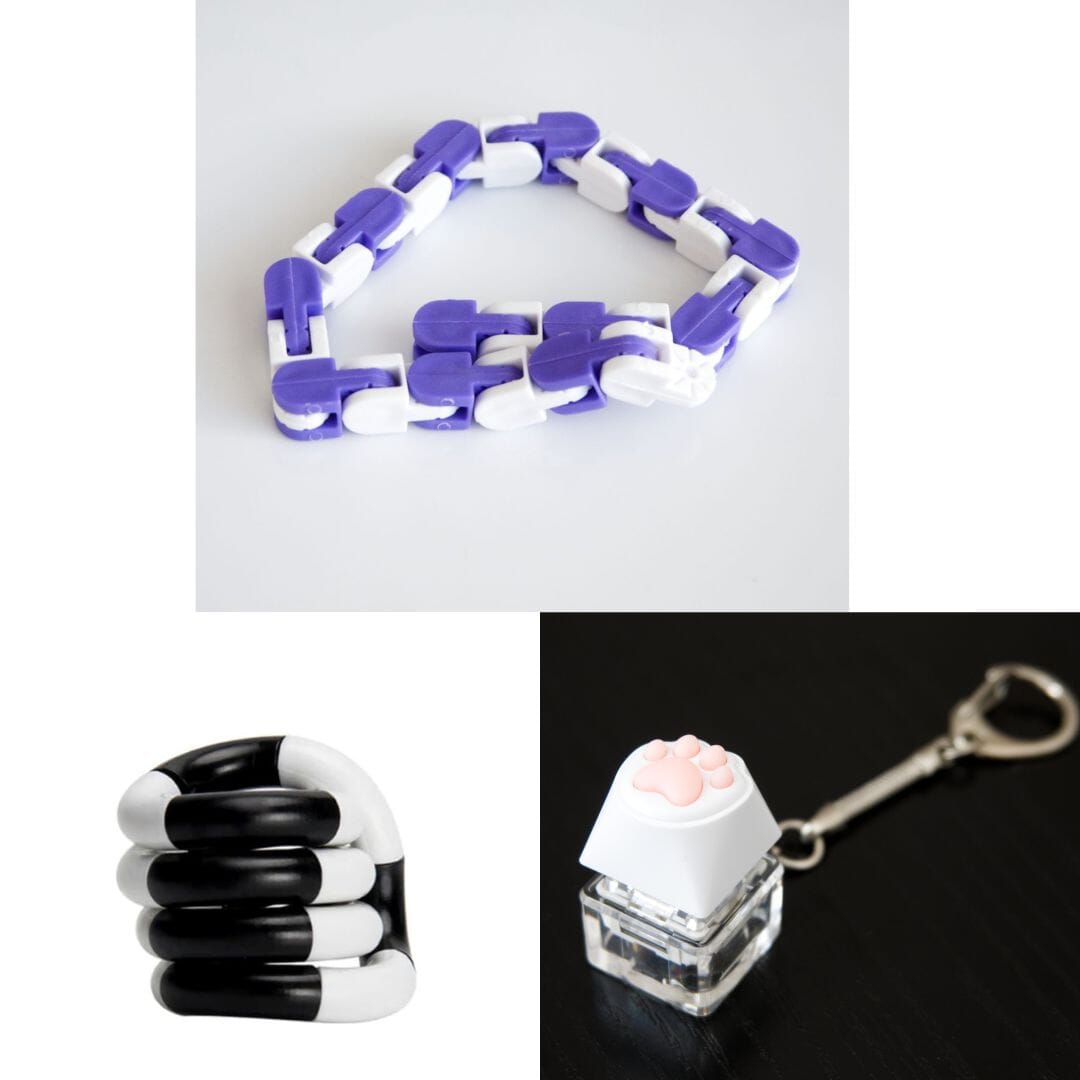 3 Fidget Toys Bundle (choose your colors) The Autistic Innovator Purple & White Black and white 