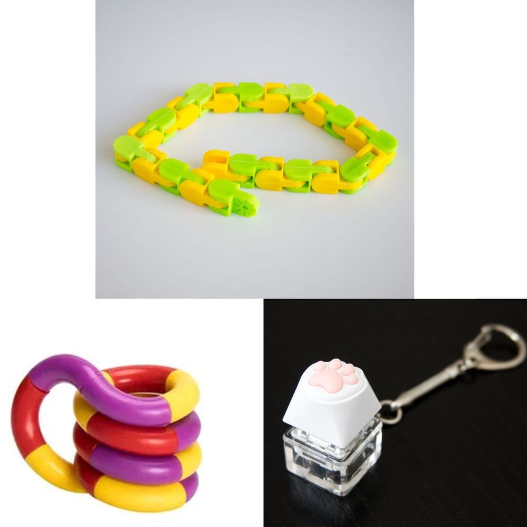 3 Fidget Toys Bundle (choose your colors) The Autistic Innovator Green & Yellow Purple red yellow 