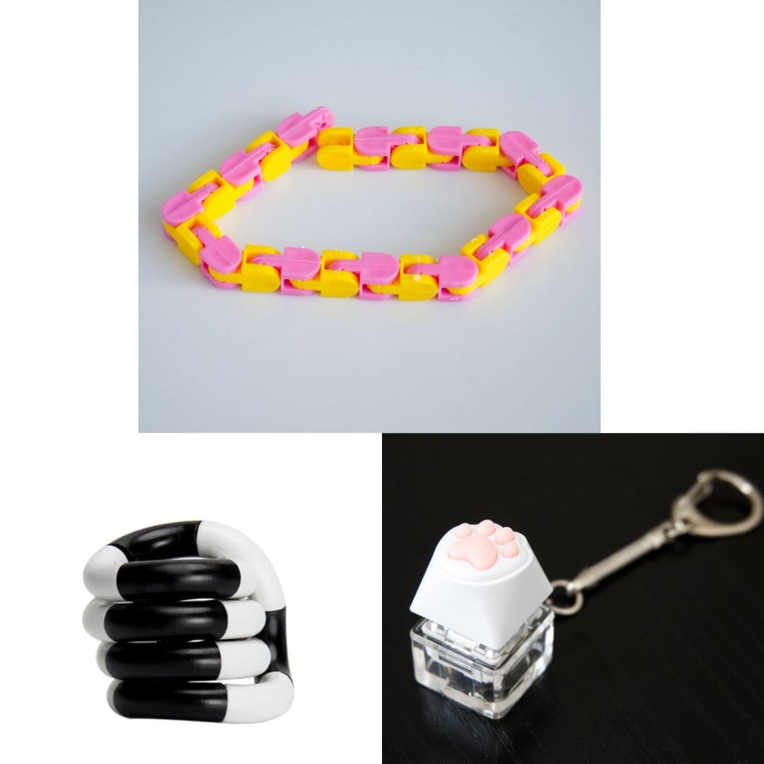 3 Fidget Toys Bundle (choose your colors) The Autistic Innovator Pink & Orange Black and white 