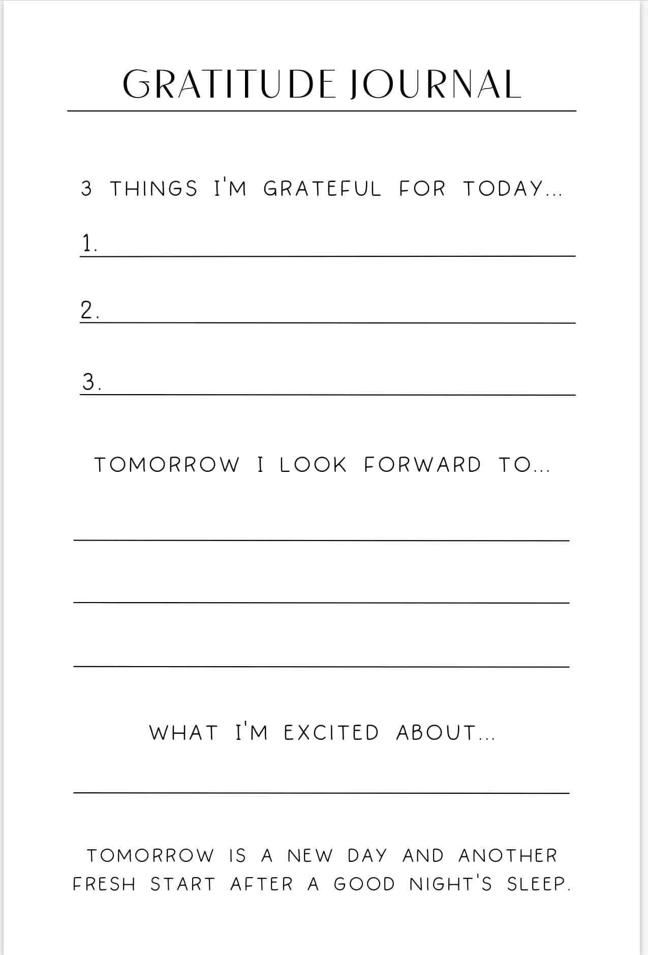 3 Good Things Gratitude Journal (Printable) 