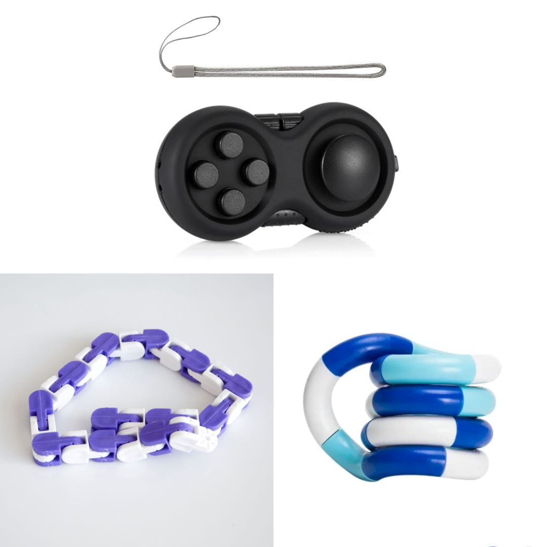 3 Fidgets Bundle (choose your colors) All Black Blue white deep blue Purple & White