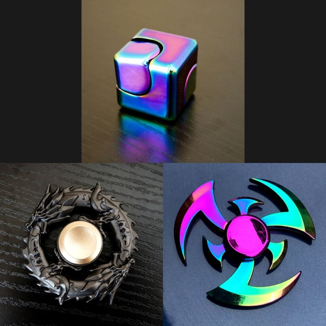 3 Beloved Fidget Spinners Bundle Rainbow Shuriken 