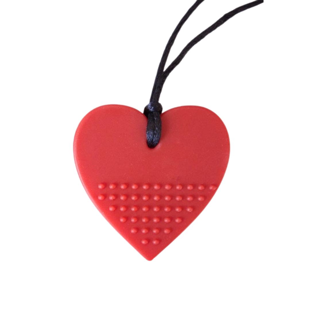 Heart Chew Necklace by The Autistic Innovator The Autistic Innovator Red 