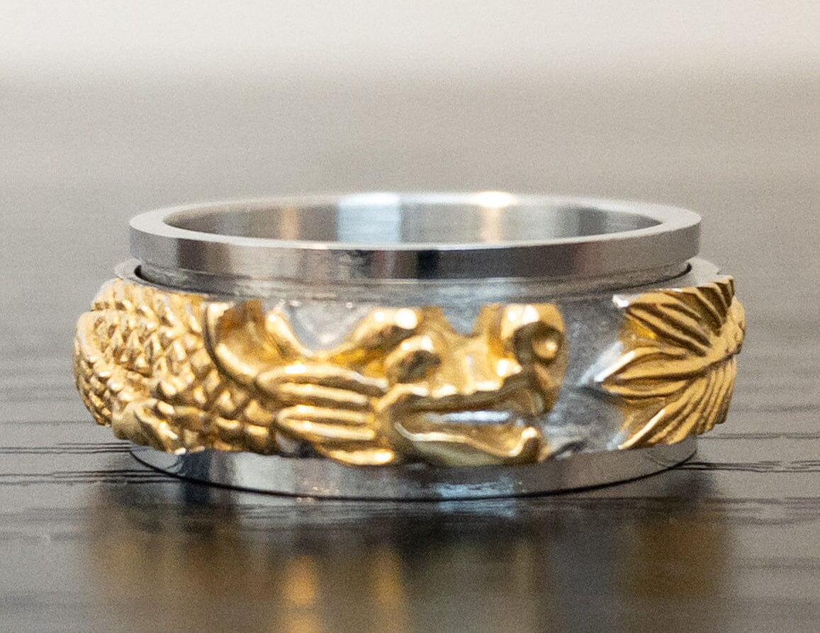 Dragon Spinner Stim Ring The Autistic Innovator Silver & Gold 7 