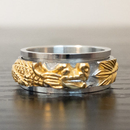 Dragon Spinner Stim Ring The Autistic Innovator Silver & Gold 7 