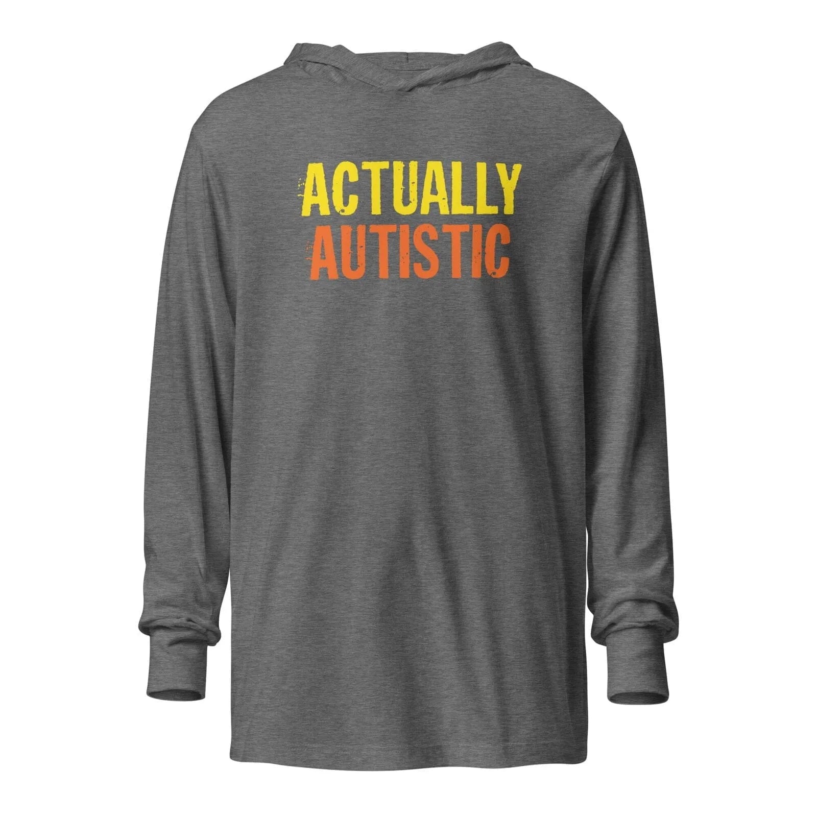Actually Autistic Unisex Hooded long-sleeve tee Grey Triblend XS 