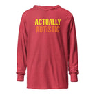 Actually Autistic Unisex Hooded long-sleeve tee Heather Red XS 