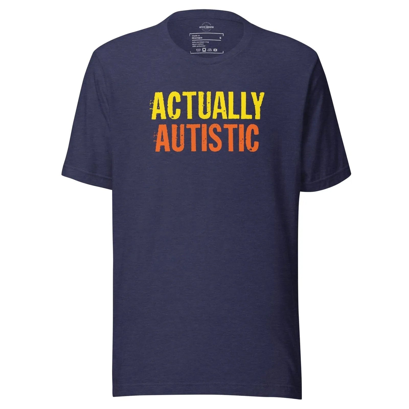 Actually Autistic Unisex t-shirt Heather Midnight Navy S 