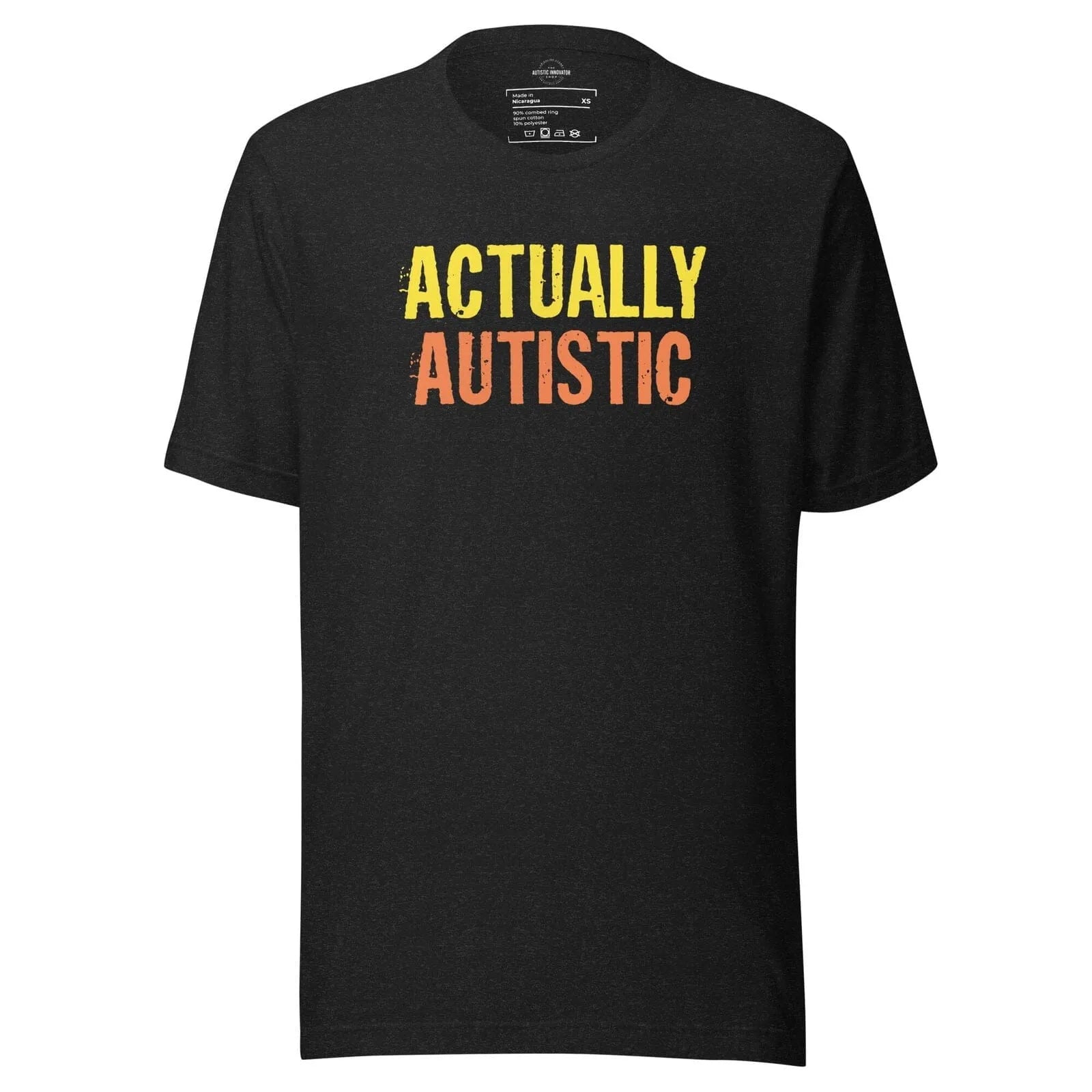 Actually Autistic Unisex t-shirt Black Heather XS 