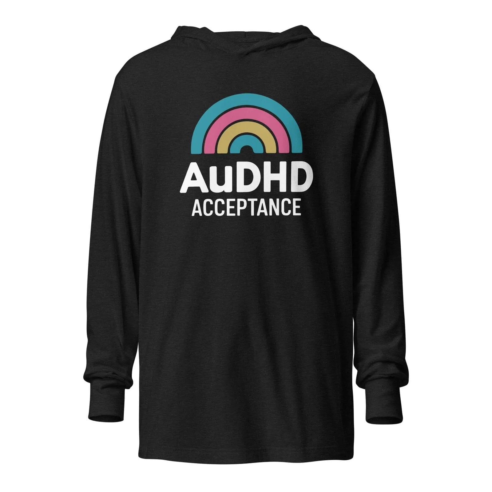AuDHD Acceptance Hooded long-sleeve tee Charcoal-Black Triblend XS 