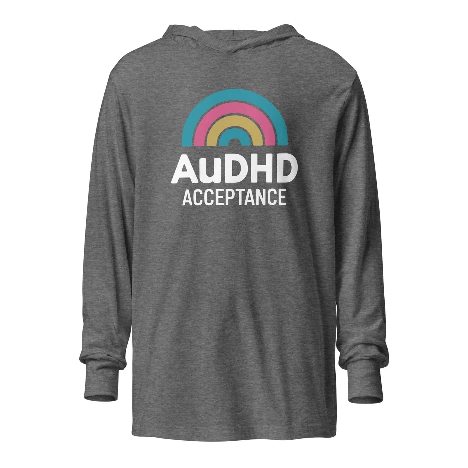 AuDHD Acceptance Hooded long-sleeve tee Grey Triblend XS 
