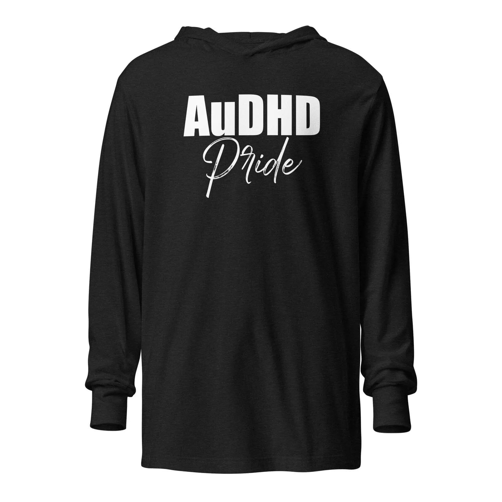 AuDHD Pride Hooded long-sleeve tee Charcoal-Black Triblend XS 
