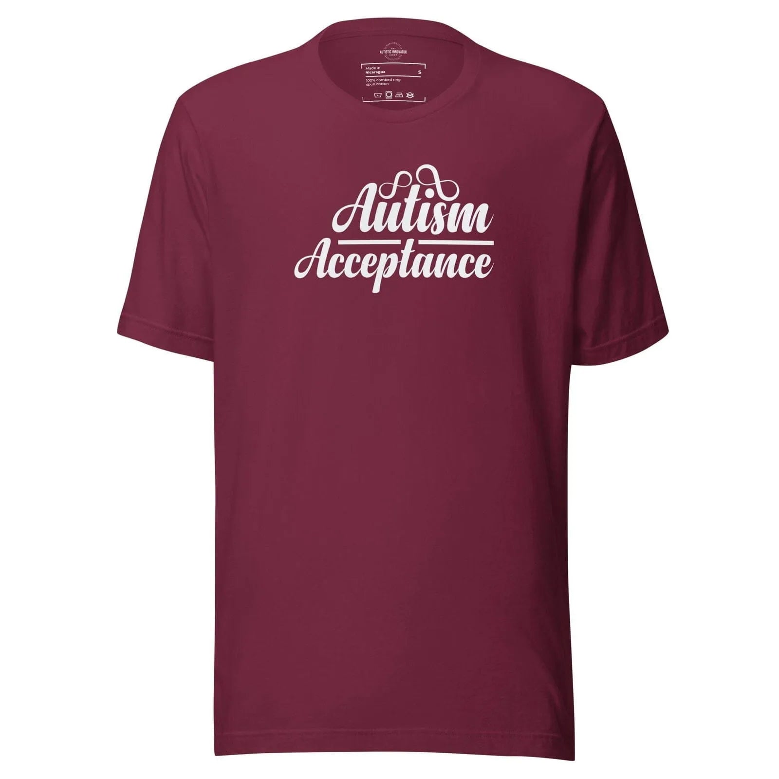 Autism Acceptance Unisex t-shirt Maroon S 