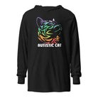 Autistic Cat Unisex Hooded long-sleeve tee Charcoal-Black Triblend XS 