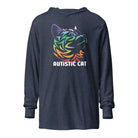 Autistic Cat Unisex Hooded long-sleeve tee Heather Navy XS 
