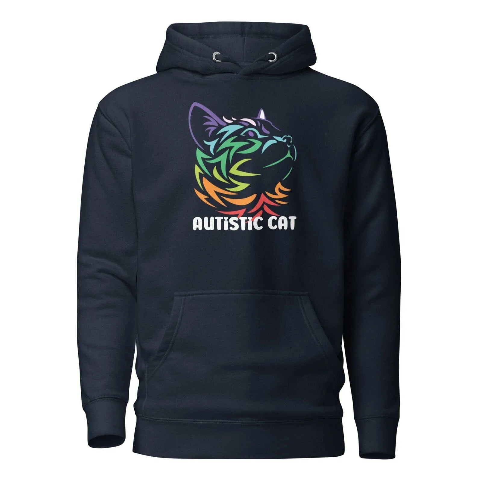Autistic Cat Unisex Hoodie Navy Blazer S 