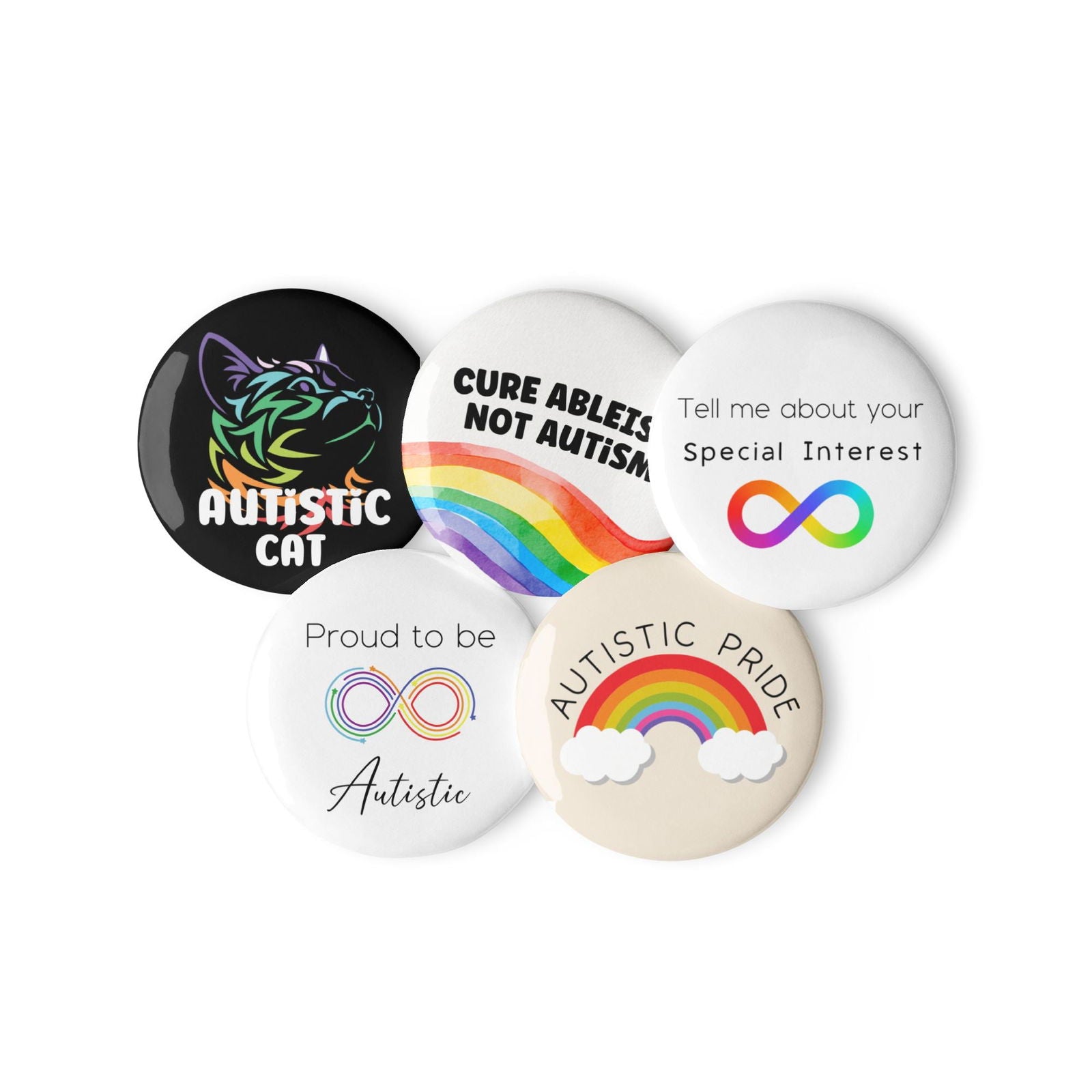 Autistic Pride Pin Set (5 pack) - The Autistic Innovator