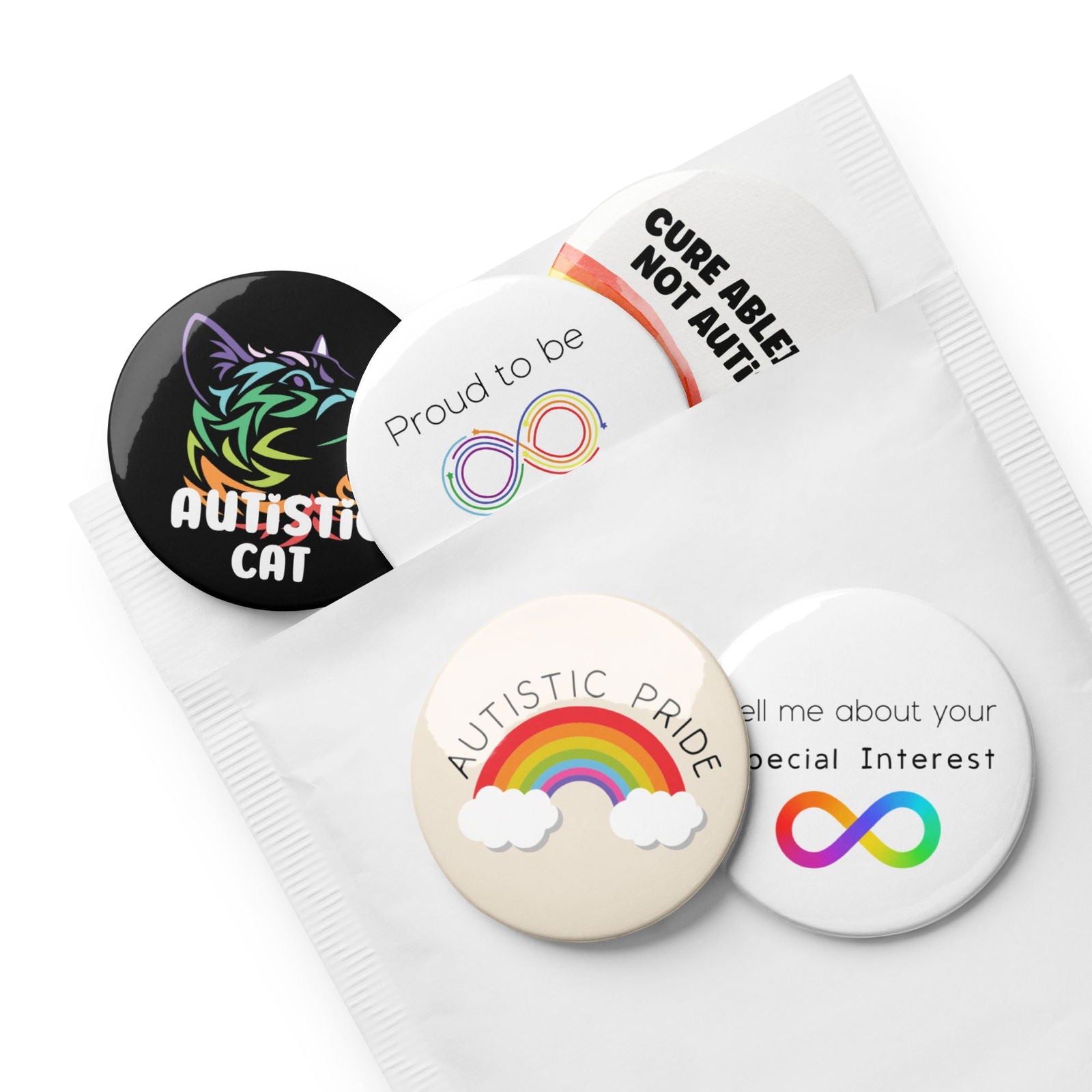 Autistic Pride Pin Set (5 pack) - The Autistic Innovator