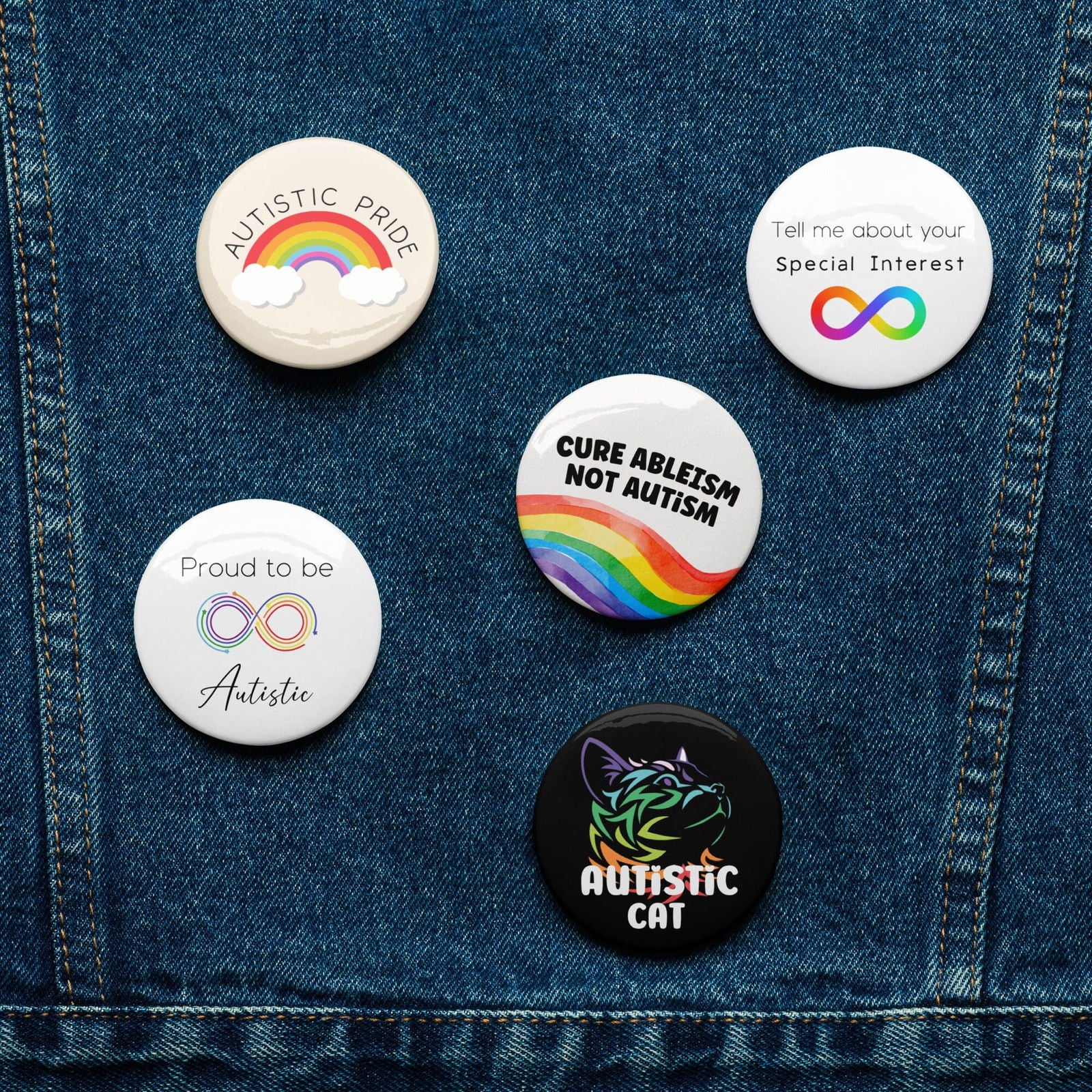 Autistic Pride Pin Set (5 pack) - The Autistic Innovator