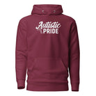 Autistic Pride Unisex Hoodie Maroon S 