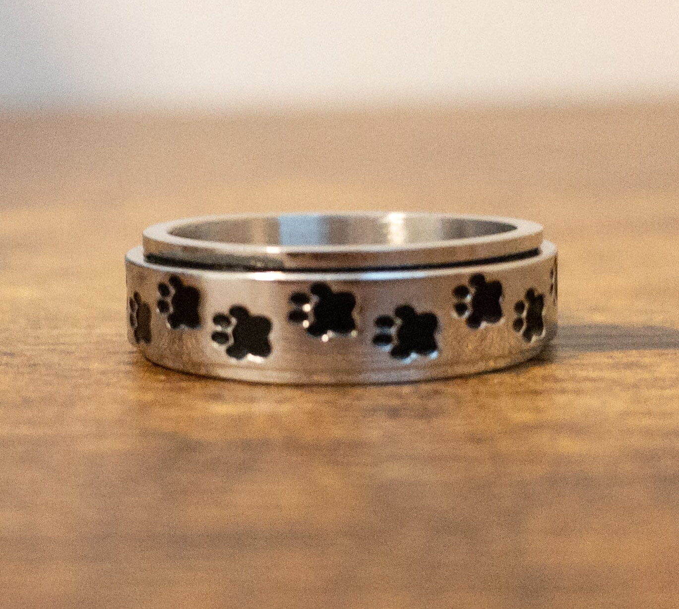 Paw Print Spinner Fidget Ring The Autistic Innovator 