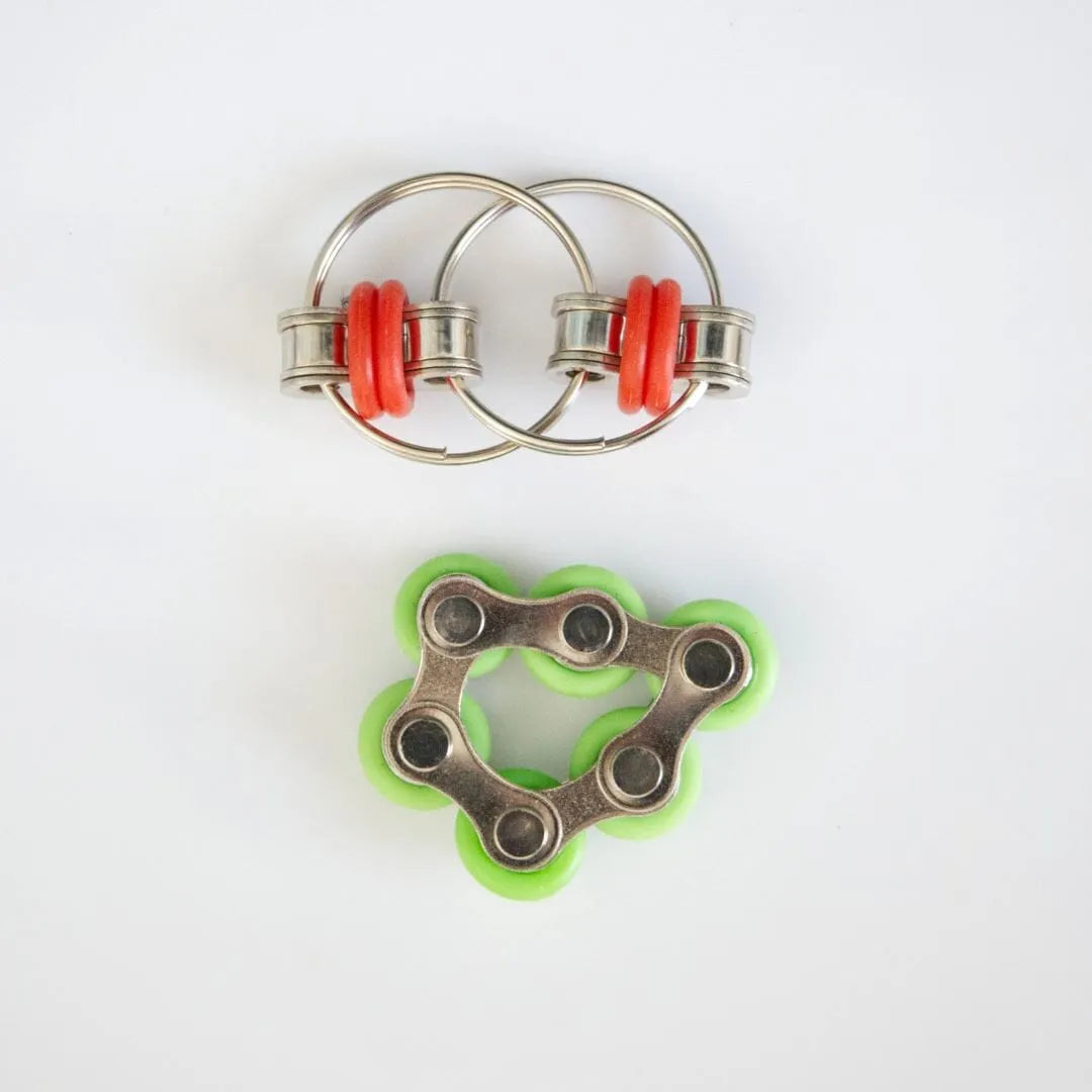 Bike Chain Fidget Toy Set Orange & Green 