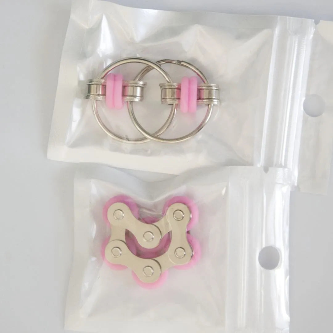 Bike Chain Fidget Toy Set Pink 