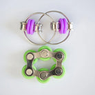 Bike Chain Fidget Toy Set Purple & Green 