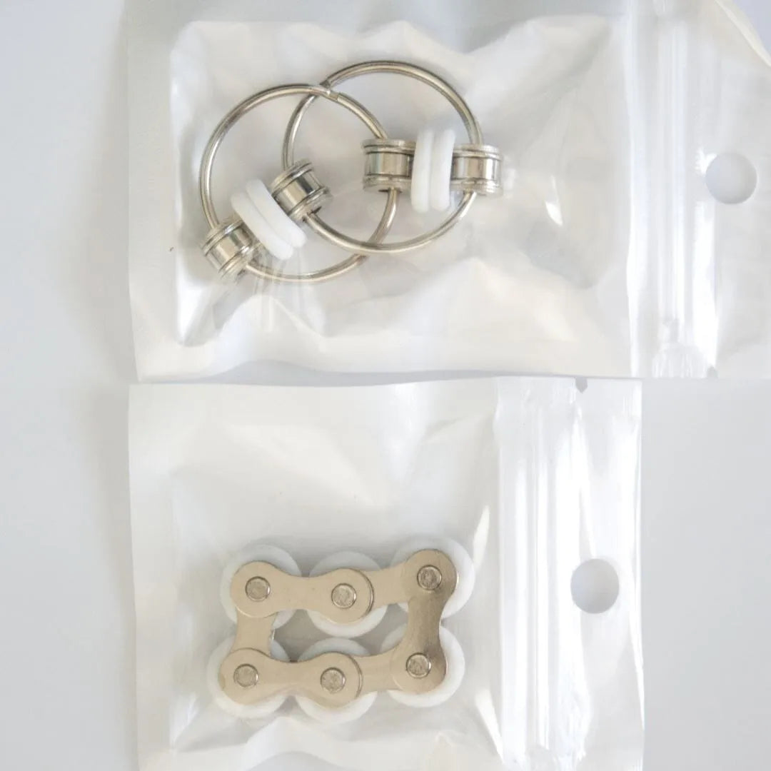 Bike Chain Fidget Toy Set White 