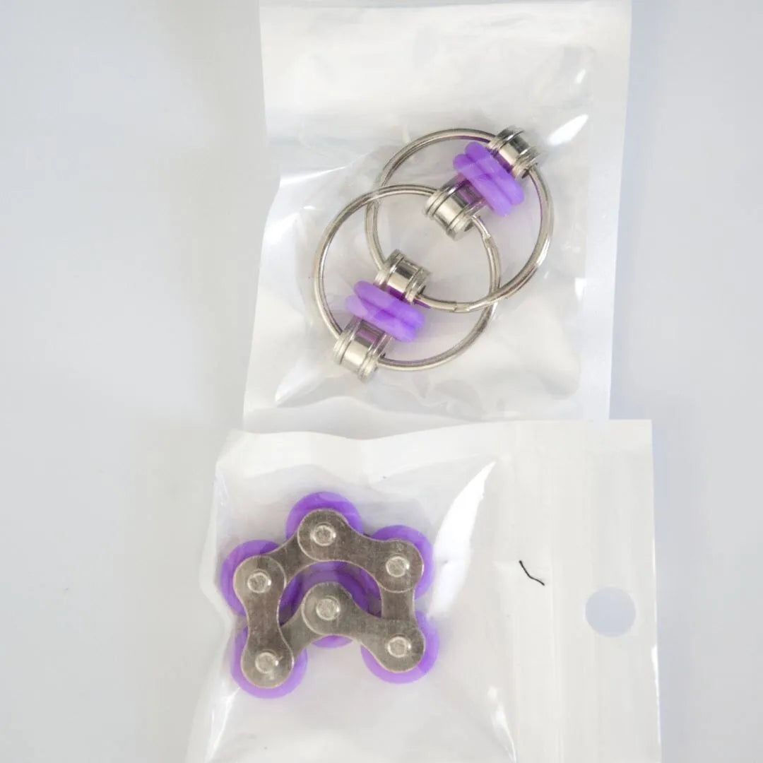 Bike Chain Fidget Toy Set Purple 