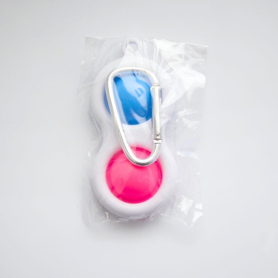 Simple Dimple Stim Toy Keychain Pink & Blue 