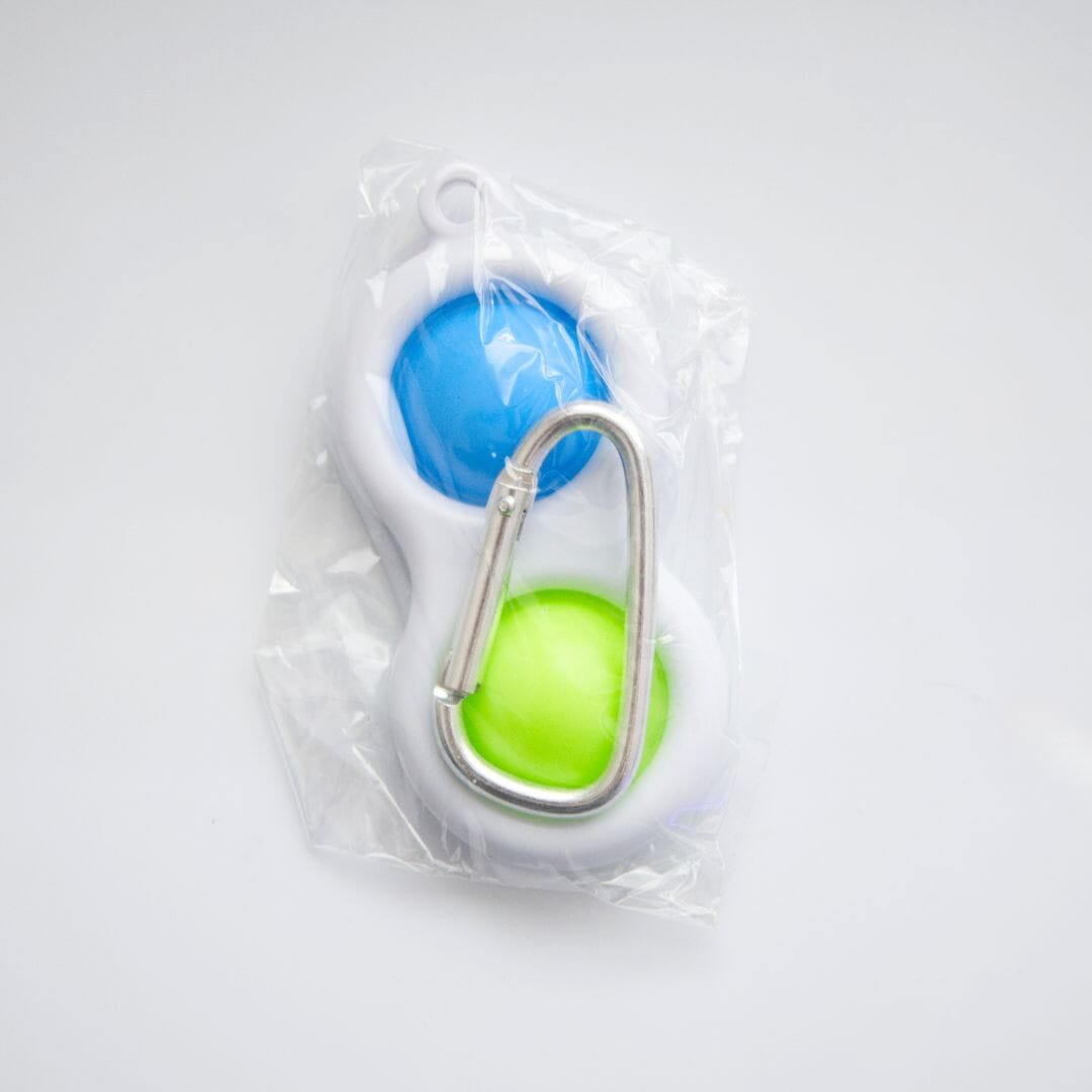 Simple Dimple Stim Toy Keychain Blue & Green 