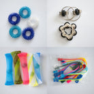 Bulk Fidget Toy Bundle (18 Fidgets) Blue Ocean Black 