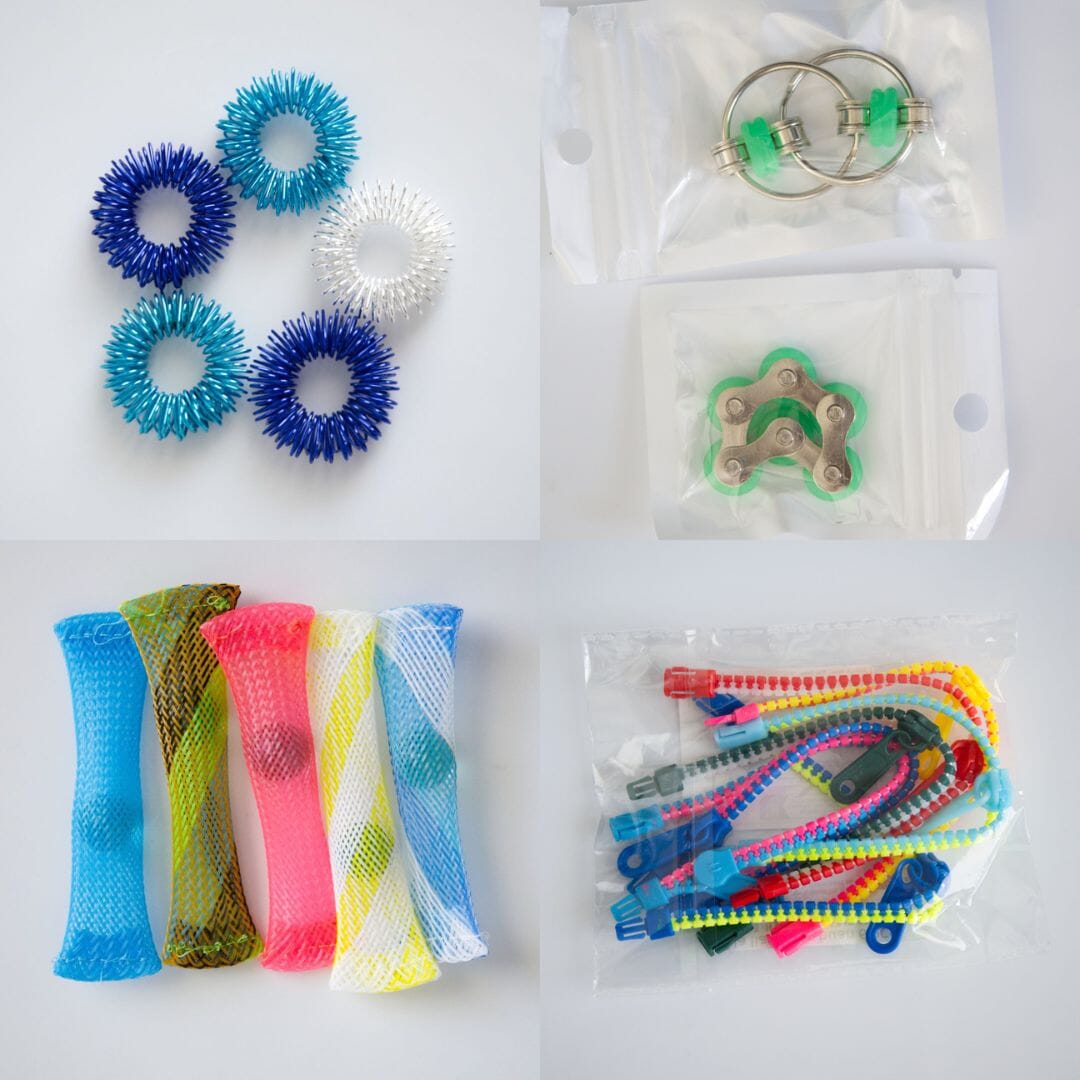 Bulk Fidget Toy Bundle (18 Fidgets) Blue Ocean Green 