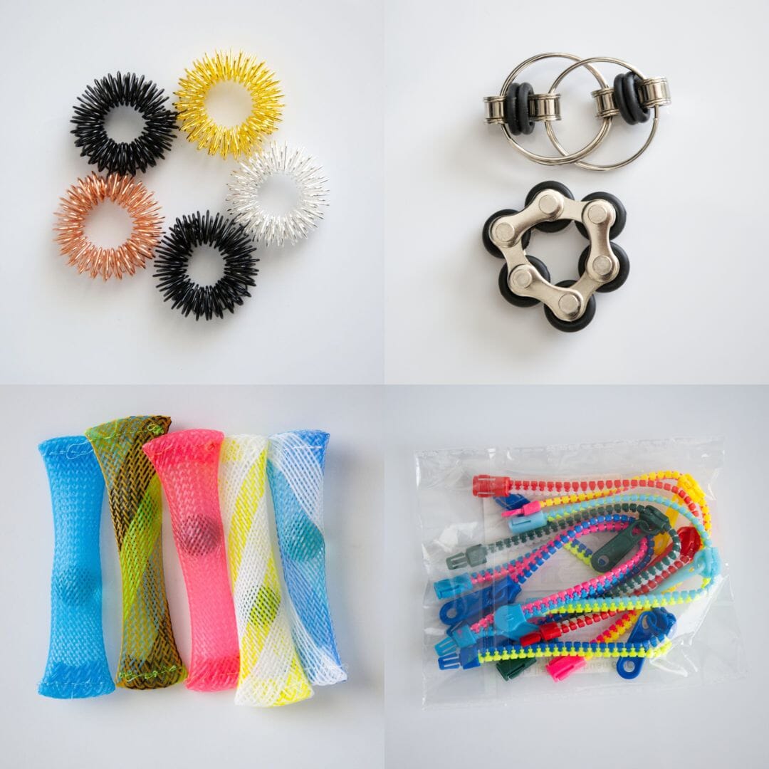 Bulk Fidget Toy Bundle (18 Fidgets) Metallic Black 