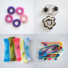 Bulk Fidget Toy Bundle (18 Fidgets) Pink & Purple Black 