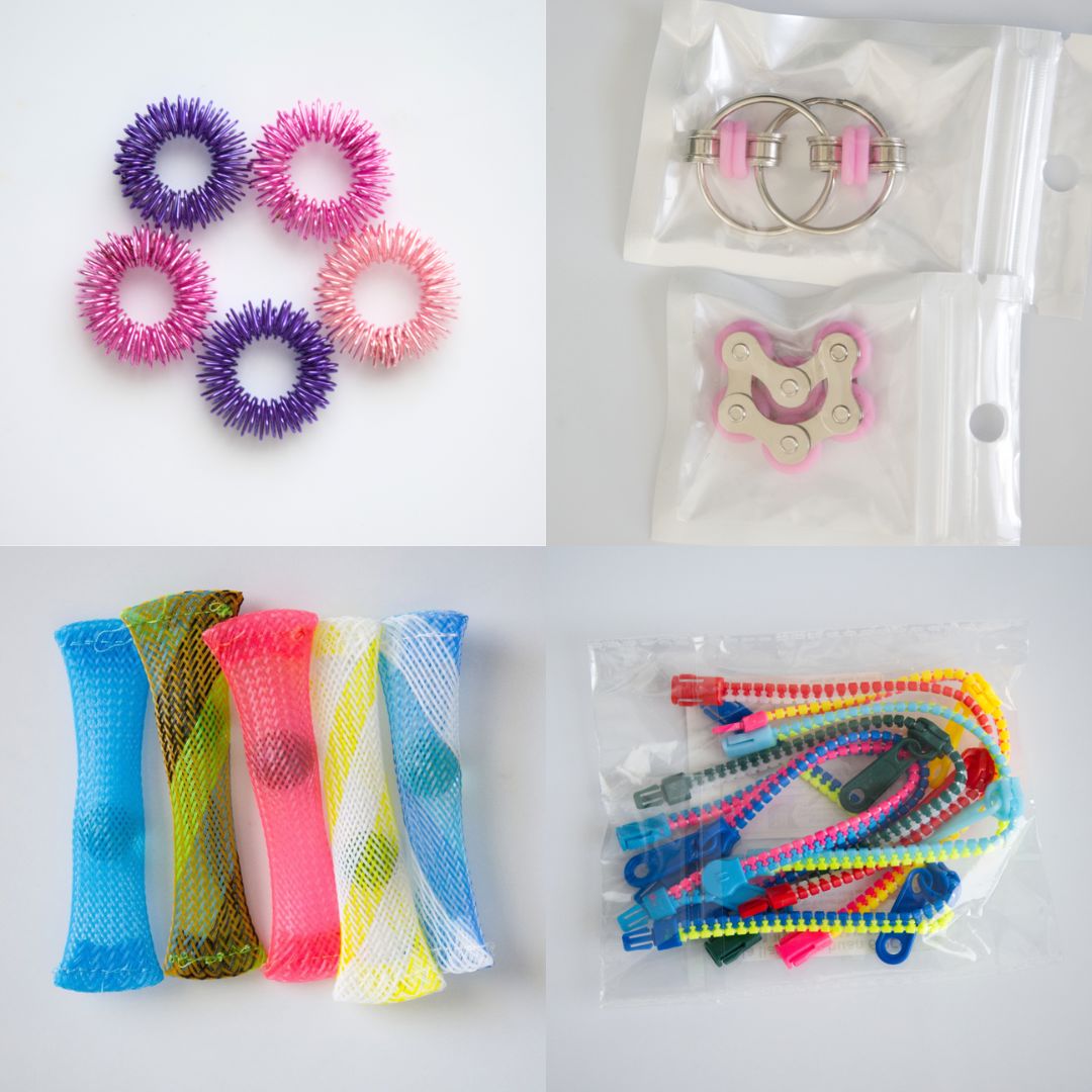 Bulk Fidget Toy Bundle (18 Fidgets) Pink & Purple Pink 