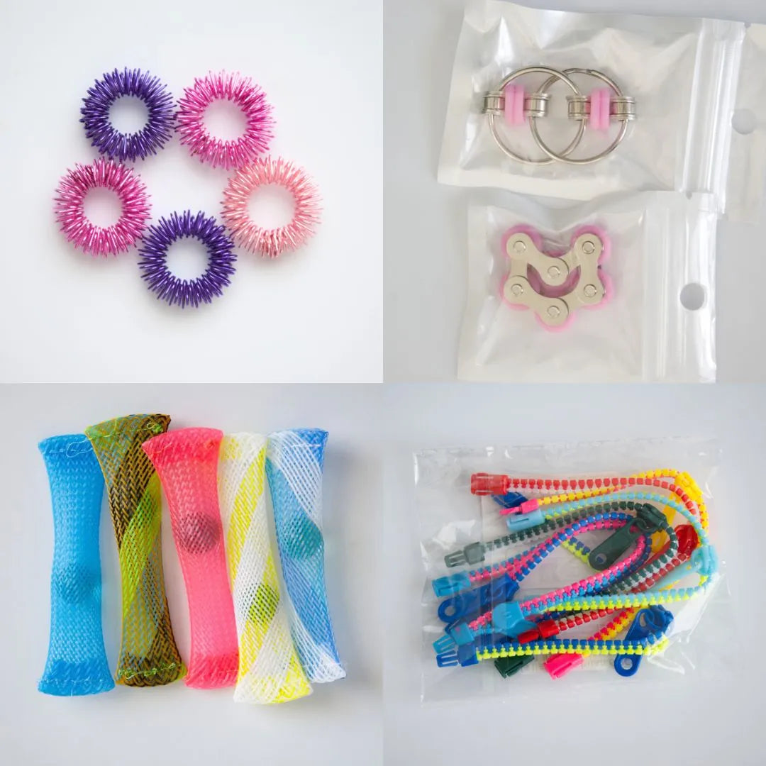 Bulk Fidget Toy Bundle (18 Fidgets) Pink & Purple Pink 