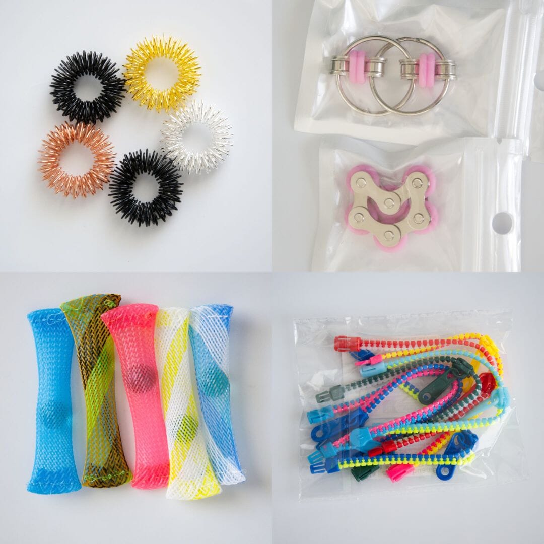 Bulk Fidget Toy Bundle (18 Fidgets) Metallic Pink 