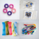 Bulk Fidget Toy Bundle (18 Fidgets) Pink & Purple Blue 