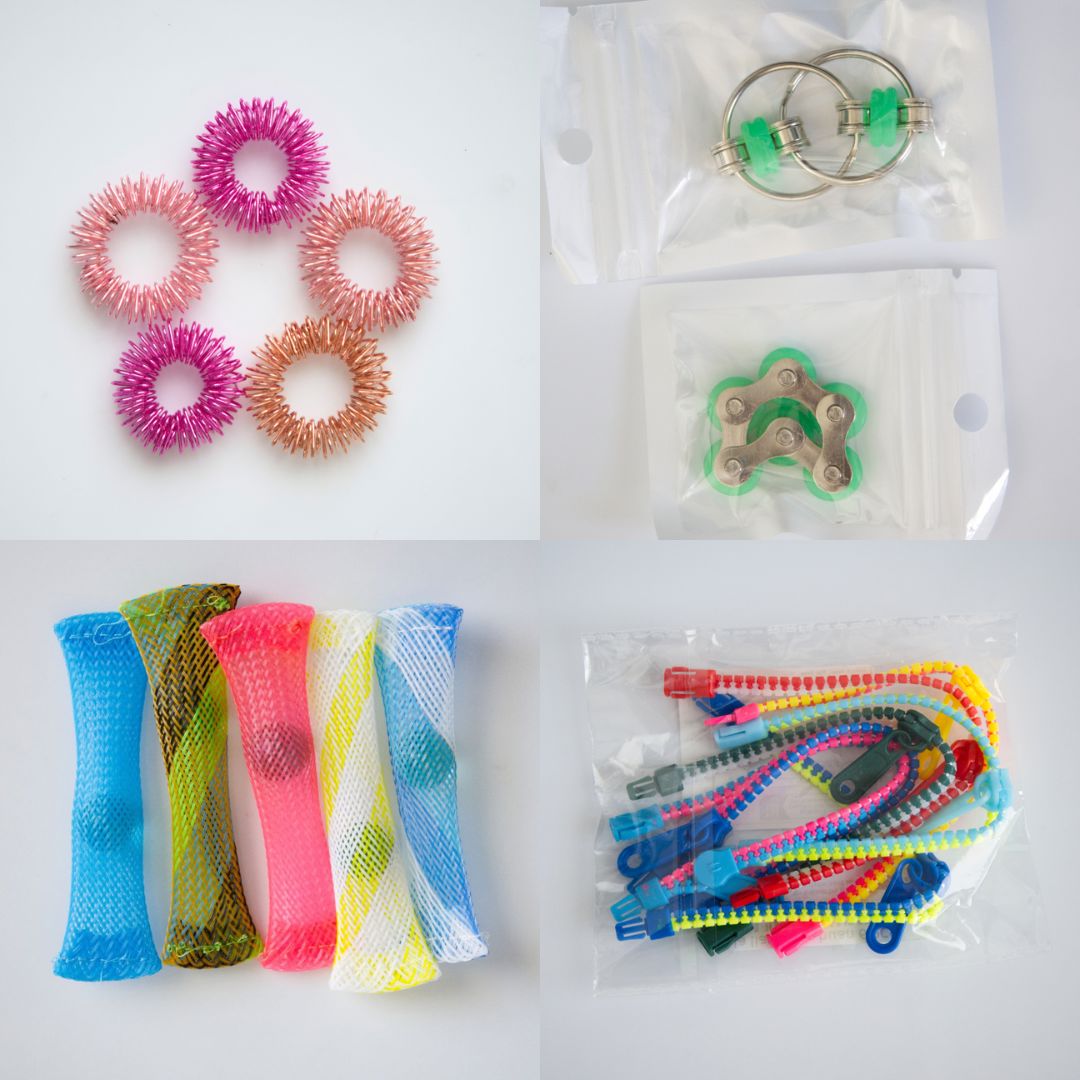 Bulk Fidget Toy Bundle (18 Fidgets) Pink Rose Green 
