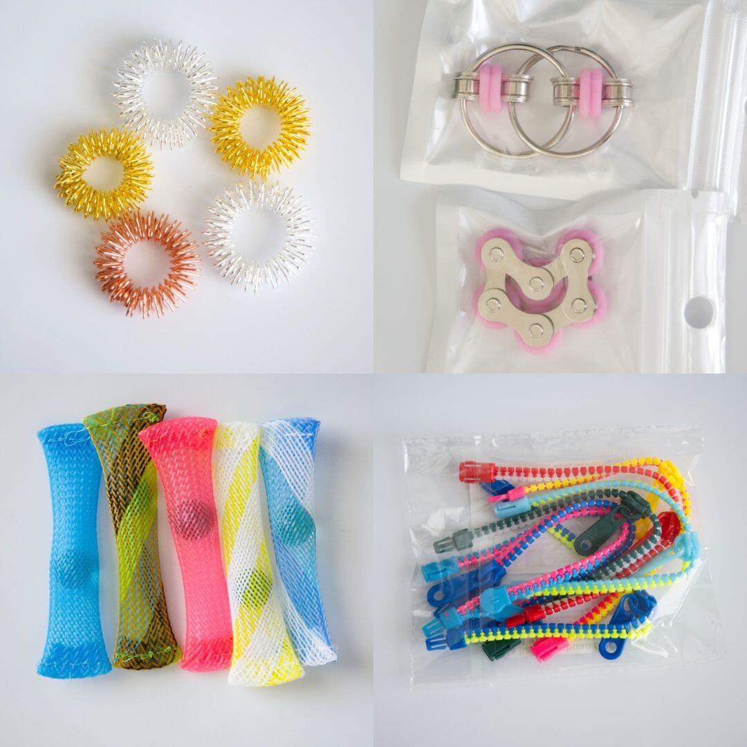 Bulk Fidget Toy Bundle (18 Fidgets) Golden Pink 