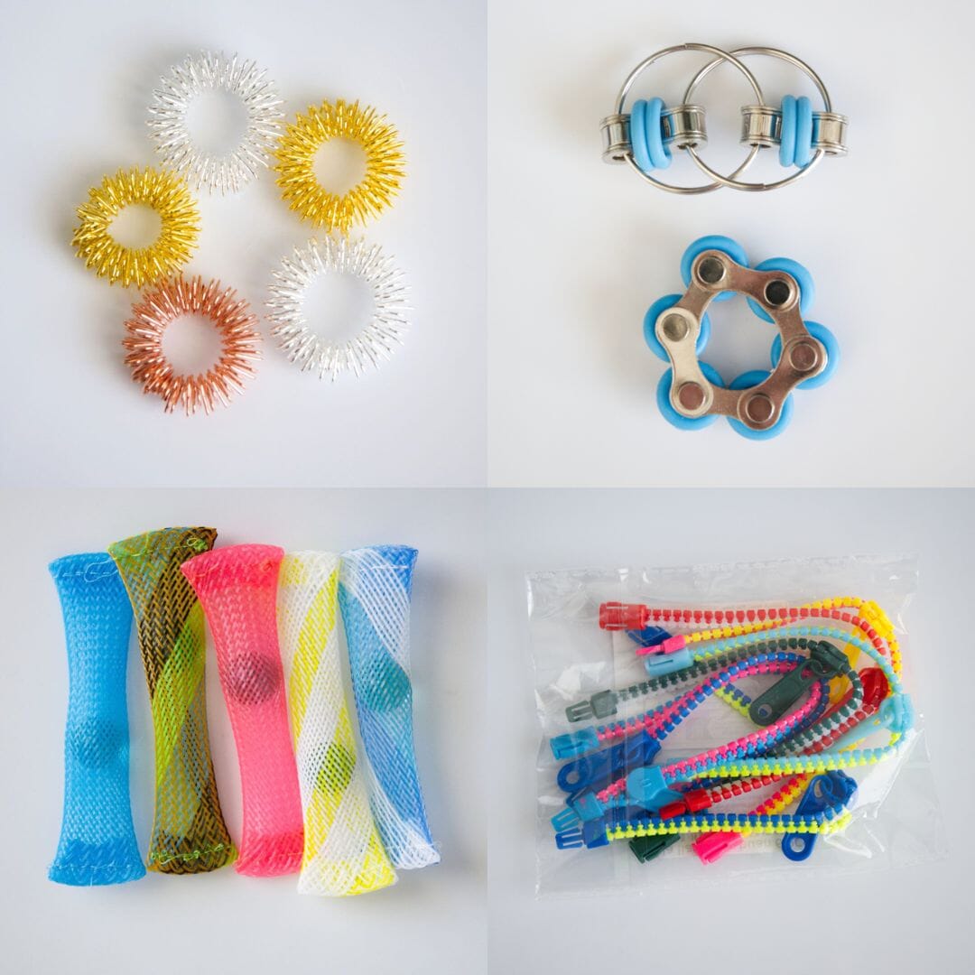 Bulk Fidget Toy Bundle (18 Fidgets) Golden Turquoise 