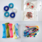 Bulk Fidget Toy Bundle (18 Fidgets) Blue Ocean Red 