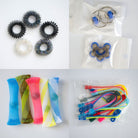 Bulk Fidget Toy Bundle (18 Fidgets) Black Rainbow Blue 