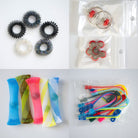 Bulk Fidget Toy Bundle (18 Fidgets) Black Rainbow Red 