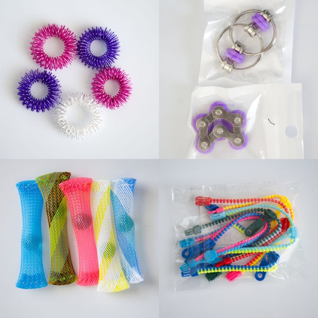 Bulk Fidget Toy Bundle (18 Fidgets) Pink Dreams Purple 