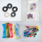 Bulk Fidget Toy Bundle (18 Fidgets) Black Rainbow Purple 